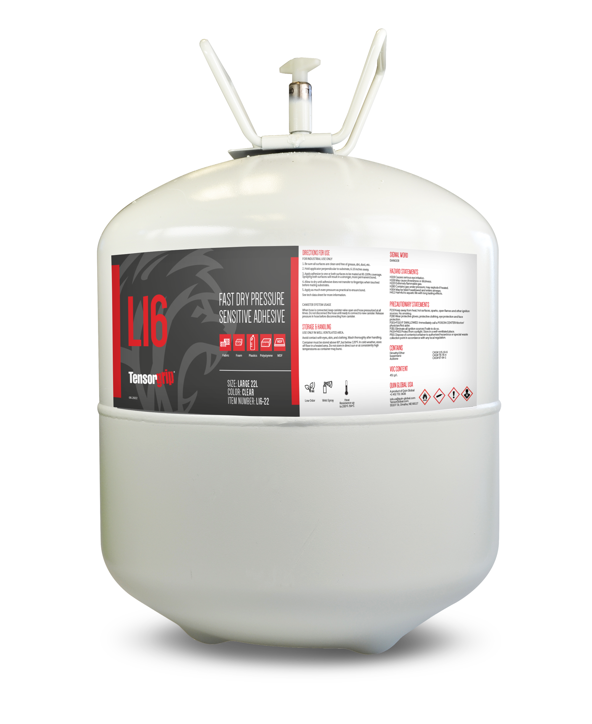 Tensorgrip L16 Fast Dry Pressure Sensitive Adhesive 22 L canister
